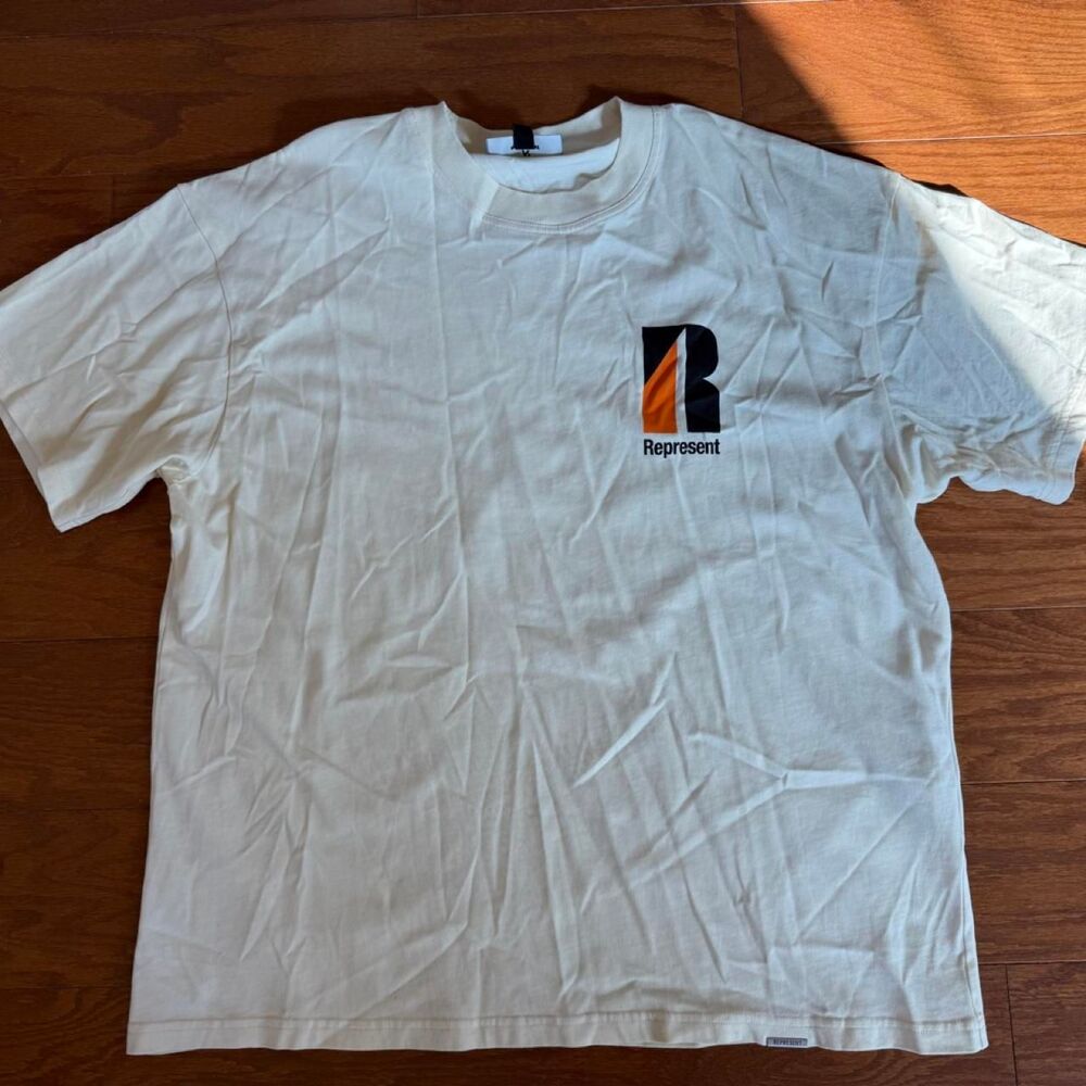 Represent Men's White and Cream T-shirt